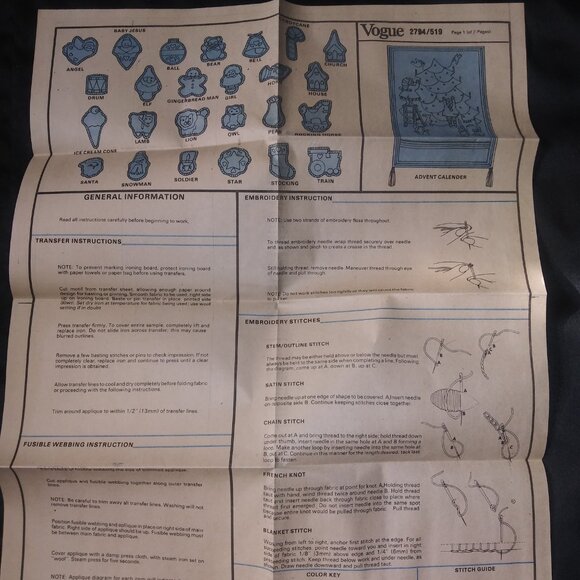 Vintage VOGUE Advent Calendar and Ornaments Christmas Pattern UNCUT #2794 - Picture 7 of 16